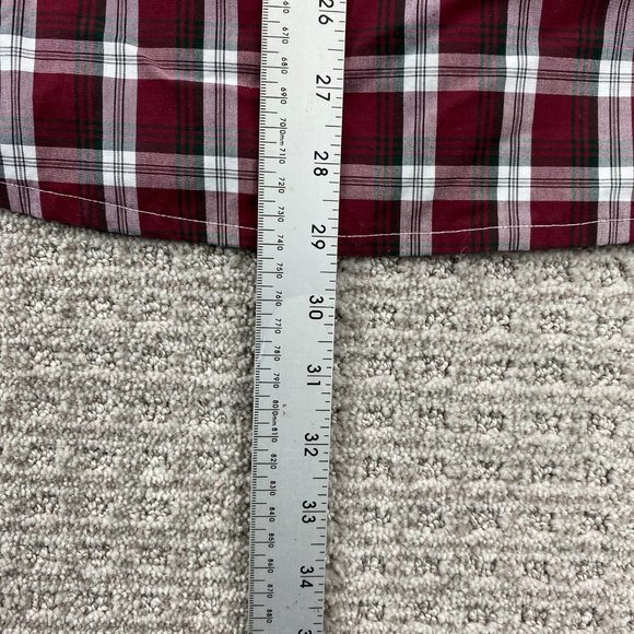 Nordstrom Dress Shirt Men's Shop M Red Black Plaid Wrinkle Free Button Down Polo - Picture 8 of 8